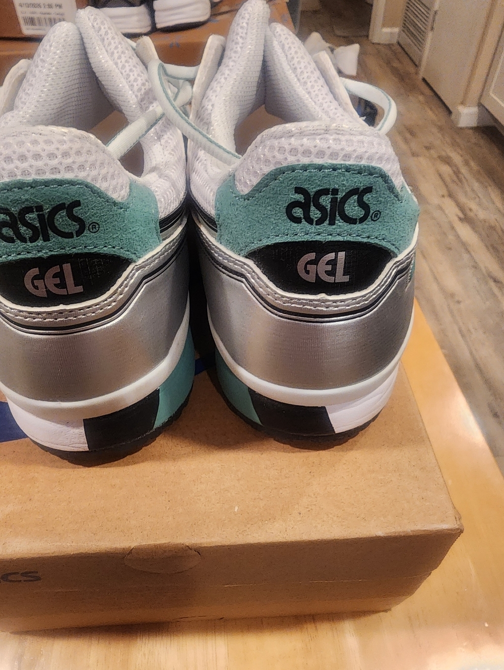 Asics White & Teal Athletic Sneakers - Picture 4 of 6